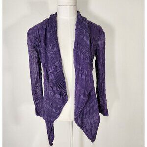 Grizas Womens Shirt Blouse Purple Sheer Lagenlook Fairy Whimsigoth 3/4 sleeve XS